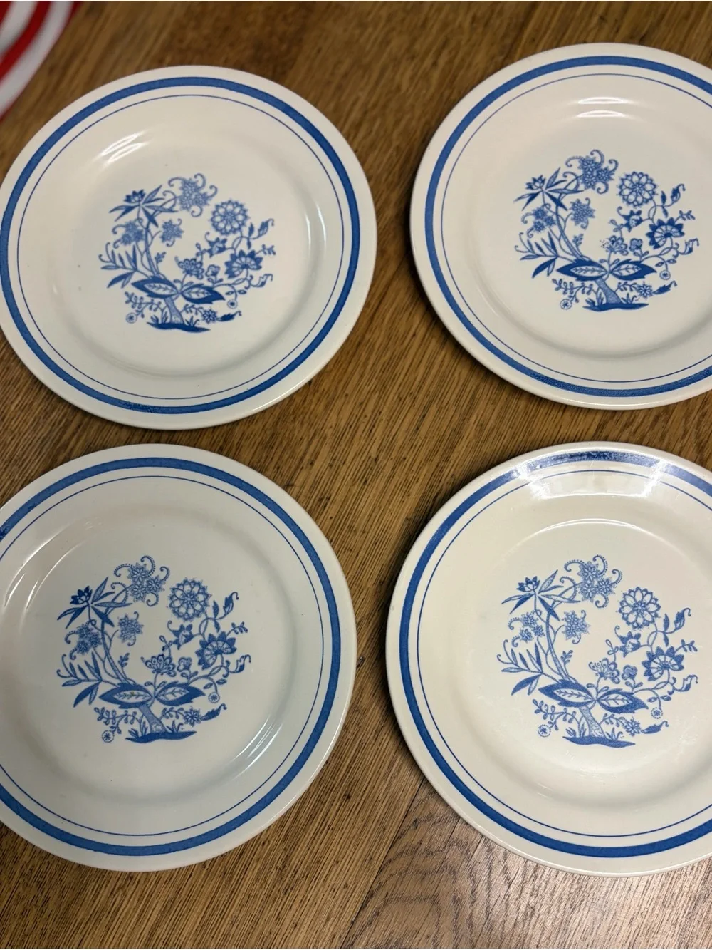 Oxford Blue Floral Ceramic Salad Plates - Set of 4
